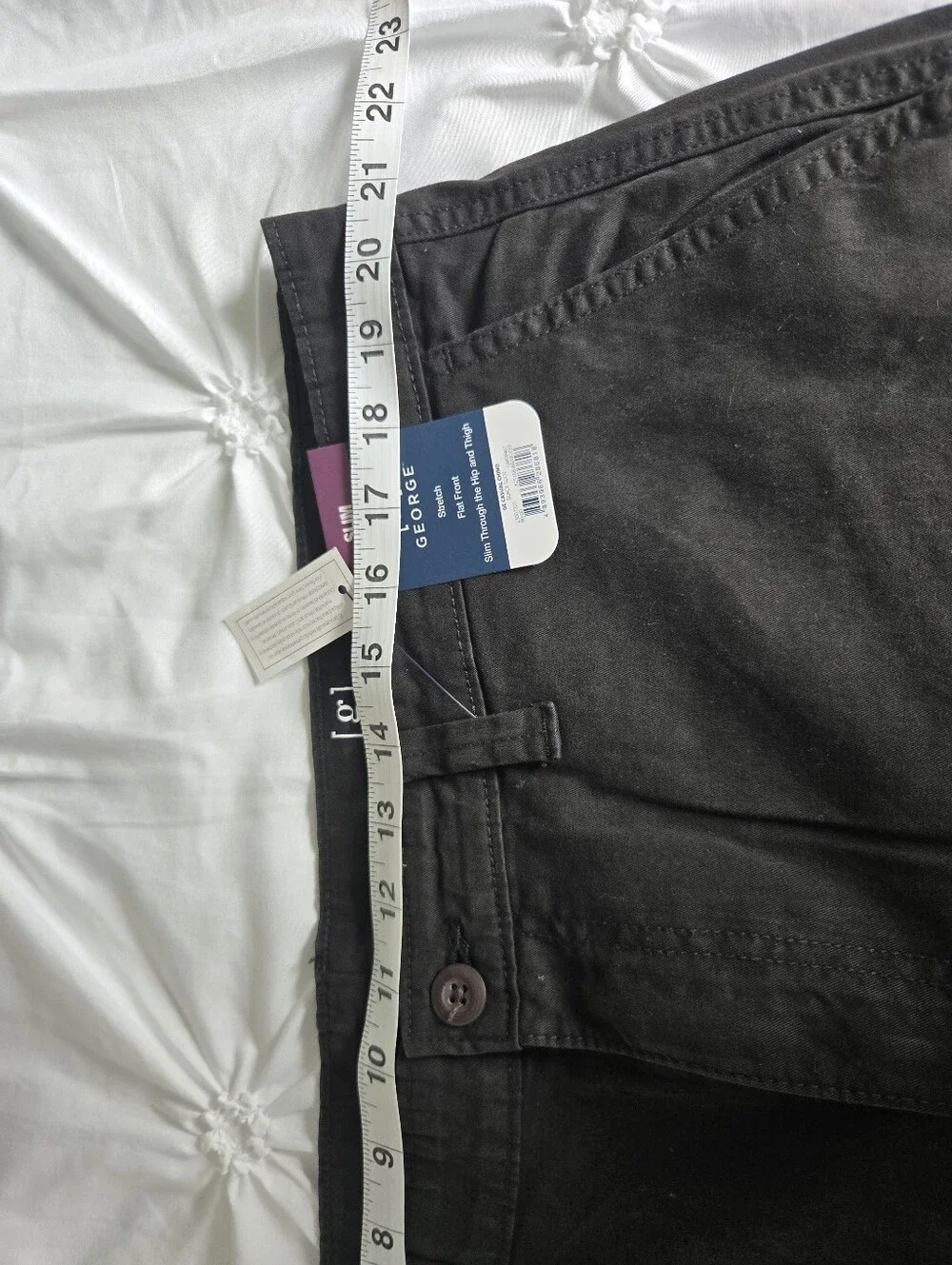 Men's Black Straight-Leg Chinos, NEW. Size 40x32
